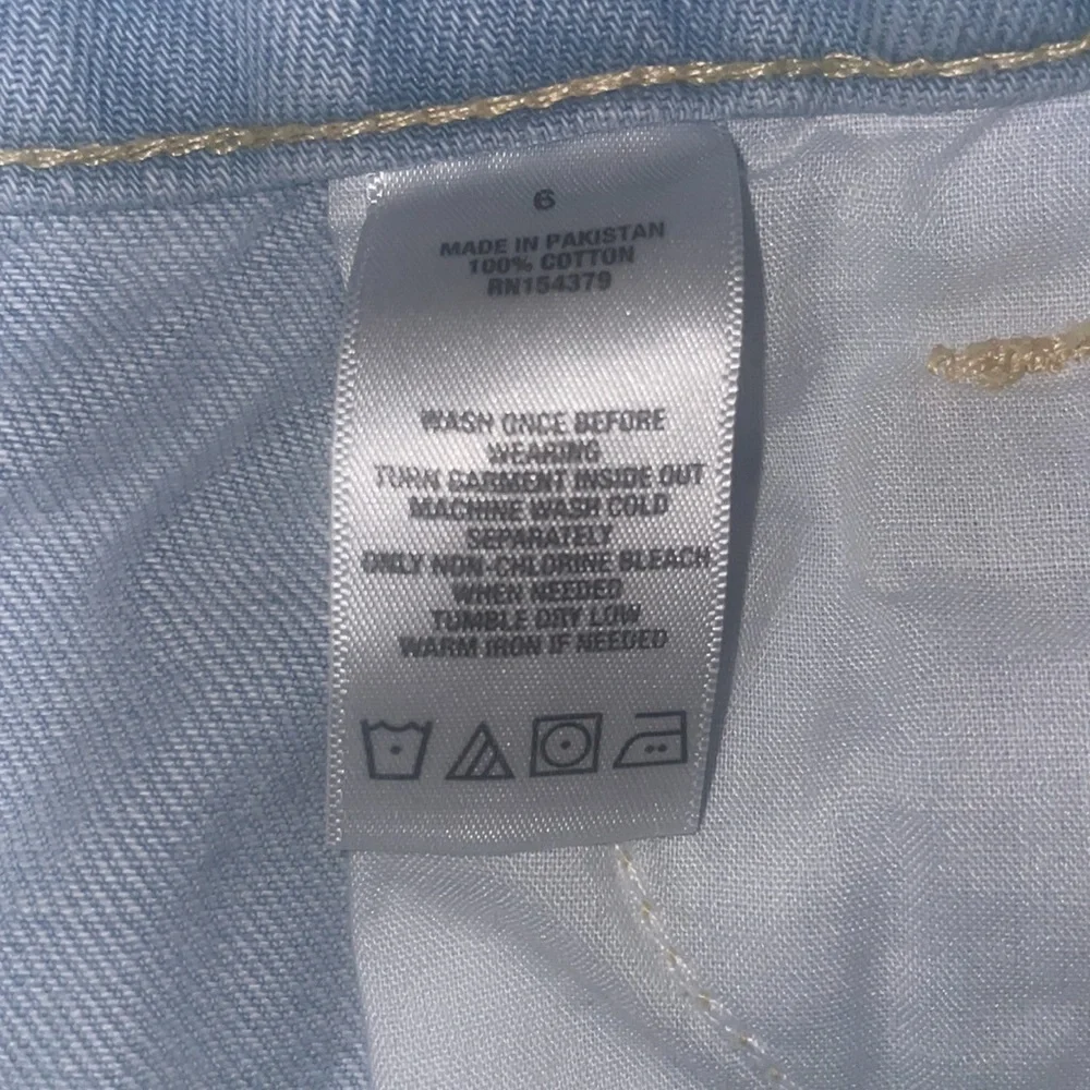 AEROPOSTALE Denim Mini Skirt small Jean Y2K Vintage Distressed Light Wash size 6